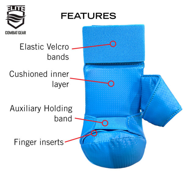 Guantes de Karate (Con pulgar) Azul - Image 3